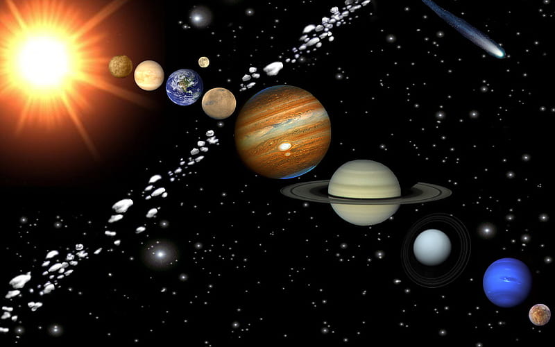 The Solar System-2, neptune, jupiter, uranus, mars, mercury, venus, pluto, earth, saturn, HD wallpaper