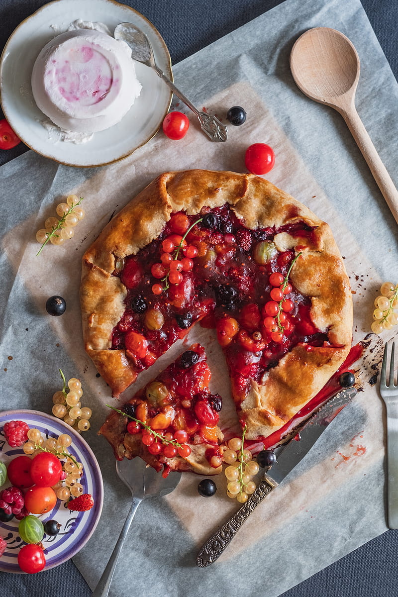 pie, pastries, berries, currants, dessert, HD phone wallpaper