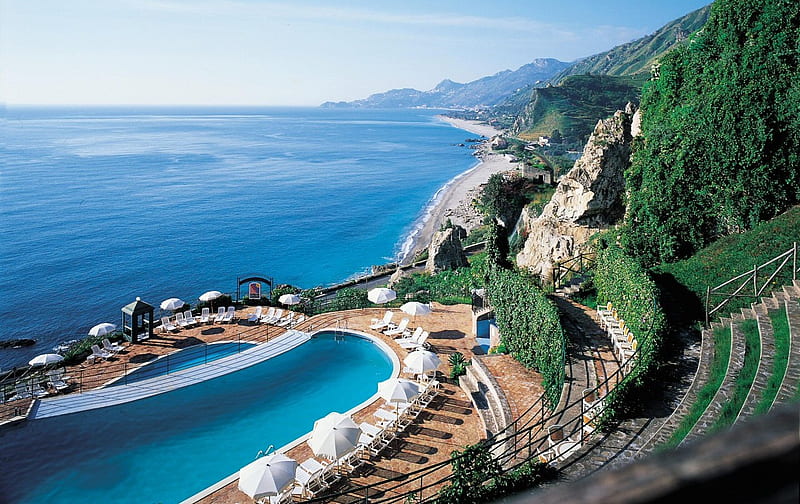 Italian Beach, beach, mediterranean, holiday, sicily, dream, sea, italy, HD wallpaper