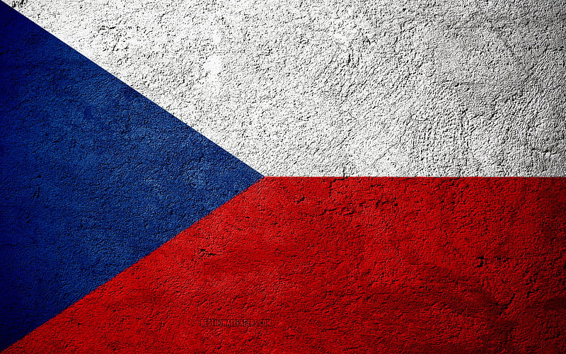Flag of Czech Republic, concrete texture, stone background, Czech Republic flag, Europe, Czech Republic, flags on stone, HD wallpaper