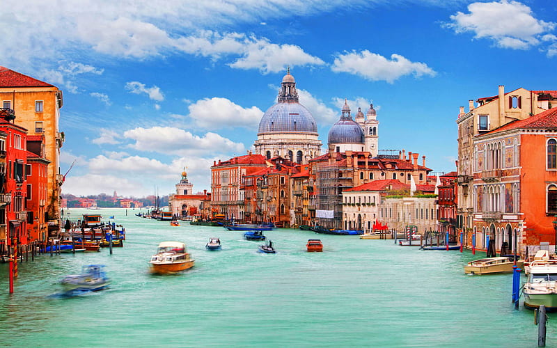 Grand Canal, R, summer, Venice, Italy, Europe, italian cities, Venice at summer, HD wallpaper