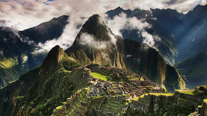 Machu Picchu, architecture, Lost City, rare, old, Aztec, mountain, medieval, South America, Andes, HD wallpaper