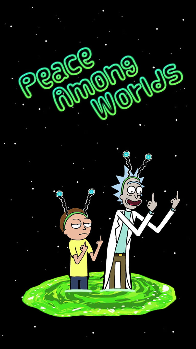 Peace Among Worlds, among, cartoon, morty, morty and rick, portal, rick, worlds, HD phone wallpaper