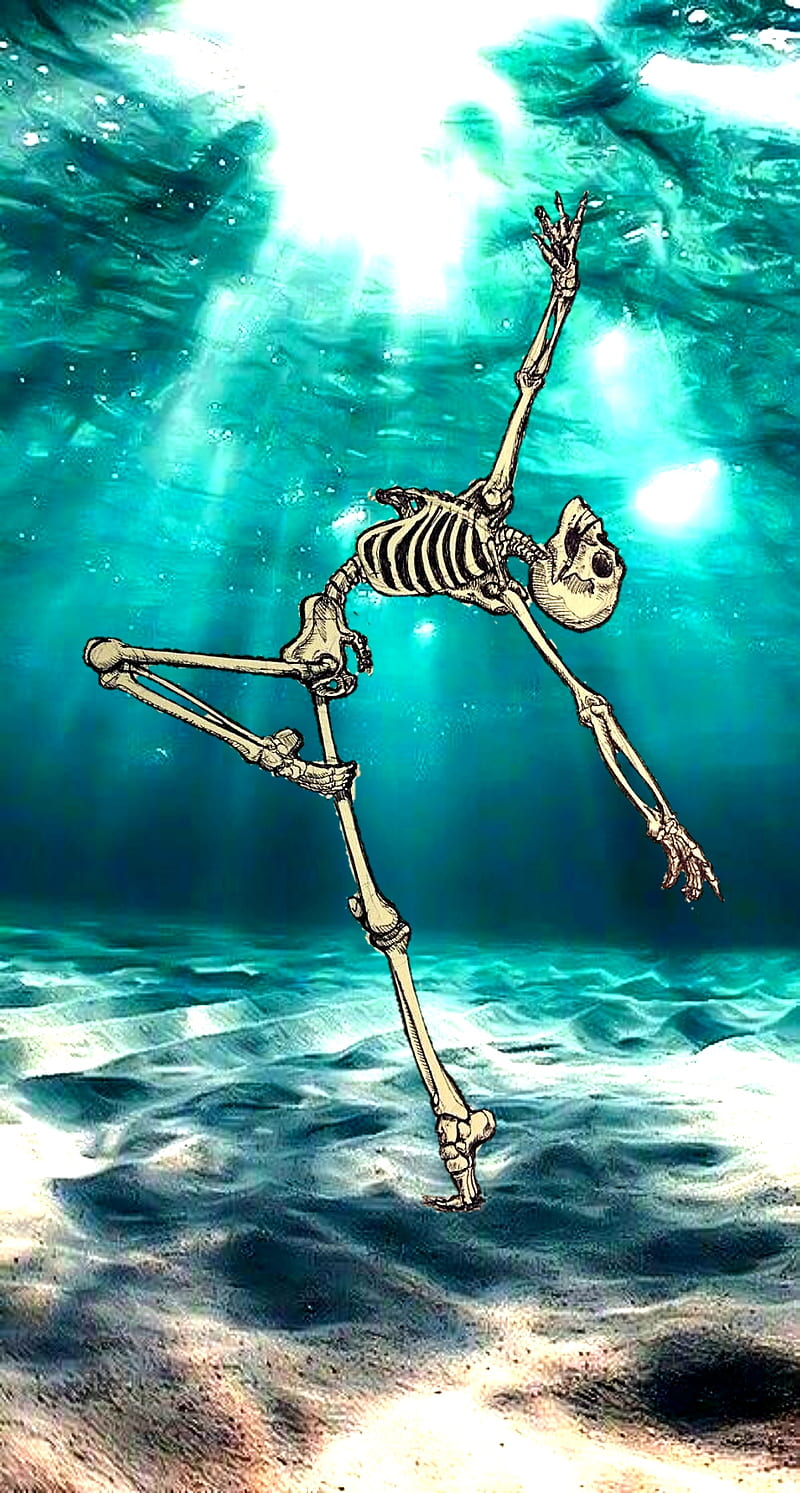 Skeleton under water, background, dancing, ocean, sand, swimming, theme, HD  phone wallpaper | Peakpx
