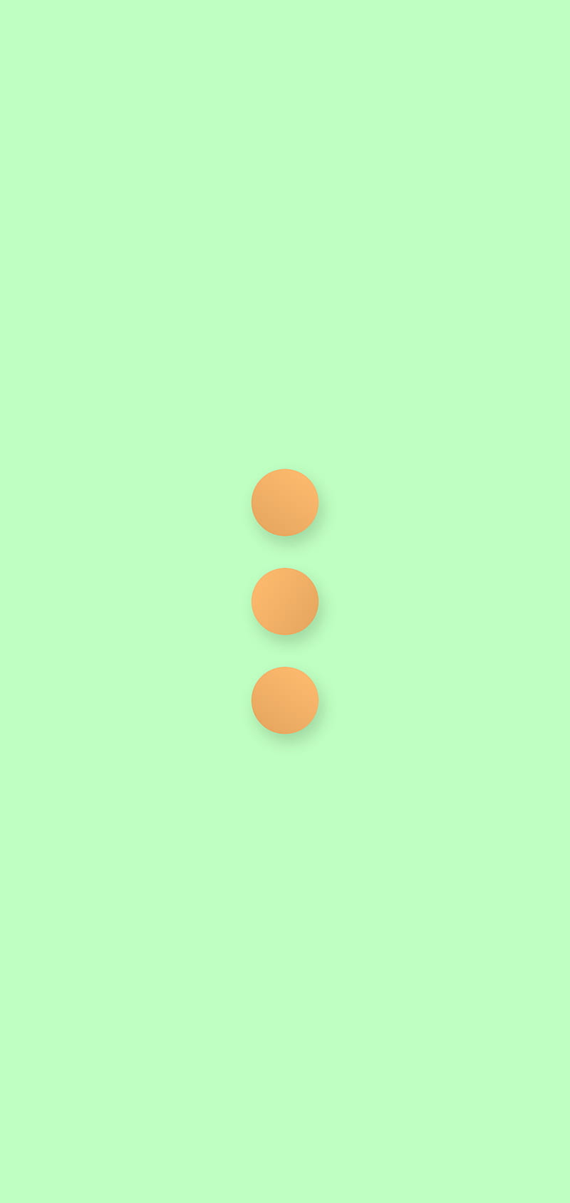Three dots, circles, flat, green, minimal, mint, orange, shades, shadow, HD phone wallpaper