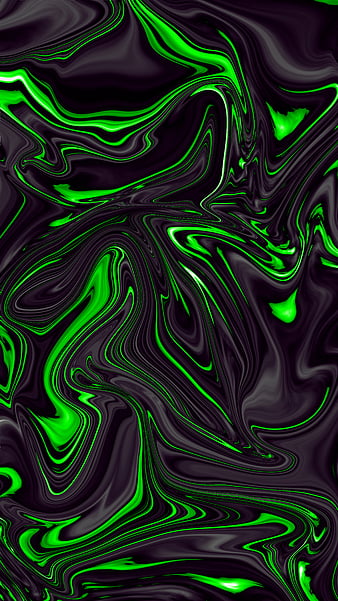 Green liquid abstract, black, cream, flow, lava, oil, HD phone wallpaper |  Peakpx