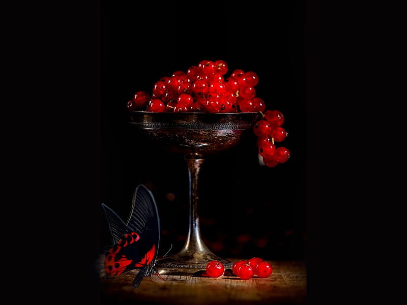 Quince Berries, Click A Snap, color on black, all things red, album, grandma gingerbread, HD wallpaper