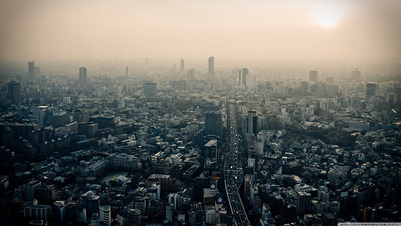 Tokyo, smog, city, japan, HD wallpaper