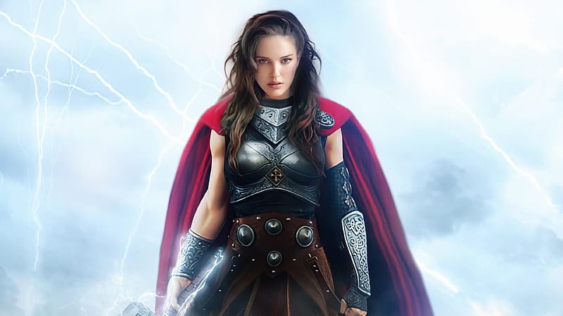 Natalie Portman As Lady Thor , jane-foster, superheroes, natalie-portman, artist, artwork, digital-art, HD wallpaper