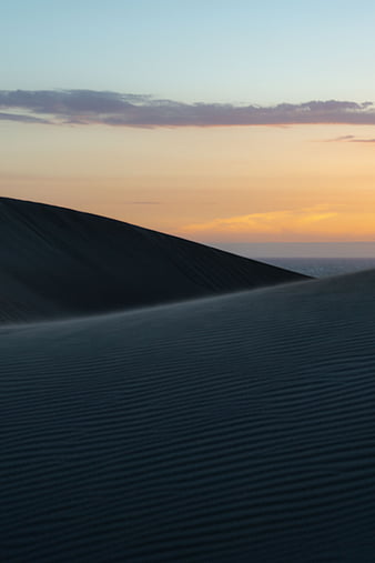 Dunes at Sunset, sand, sun, desert, ripples, evening, colour, arid, sky ...