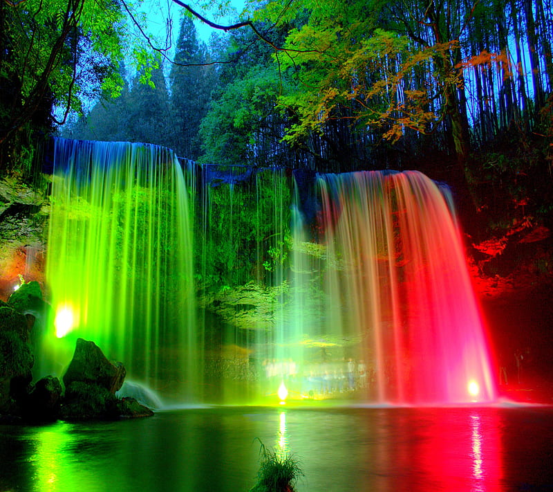 Beautiful Waterfal, waterfall, HD wallpaper