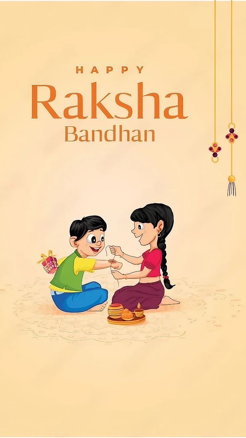 Happy Raksha Bandhan, Animated, raksha bandhan wala, rakhi, HD phone wallpaper