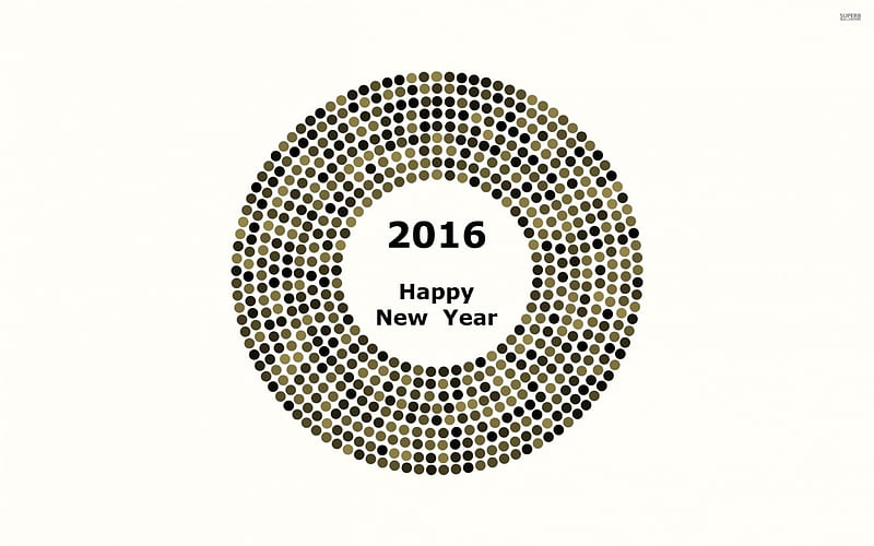 2016 On Golden Sparkly Circles, 2016, Sparkly, Circles, On, Golden, HD wallpaper