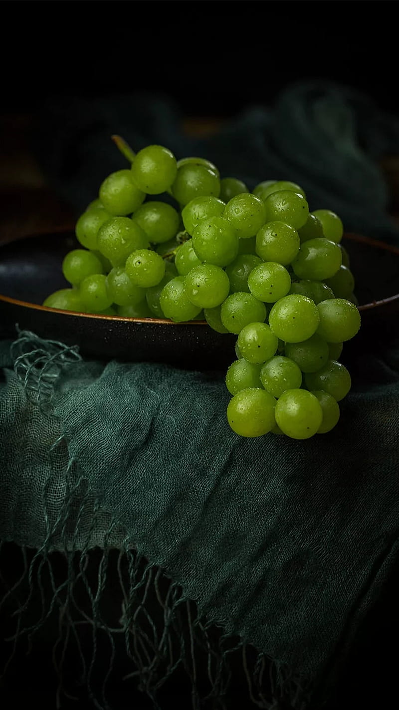 green grapes, nature, fruit, food, summer, HD phone wallpaper