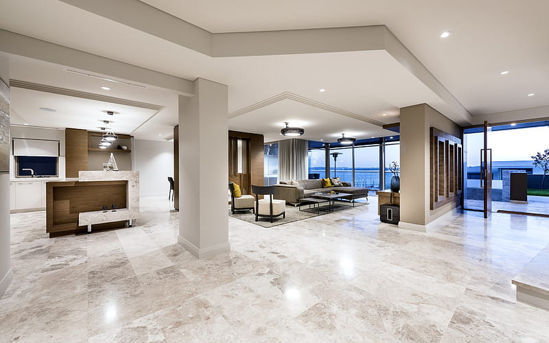 Stylish design for apartments, modern interior design, apartments, white  marble floor, HD wallpaper | Peakpx