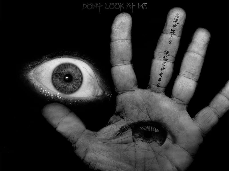 Dont Look at Me, hand, horror, eye, HD wallpaper
