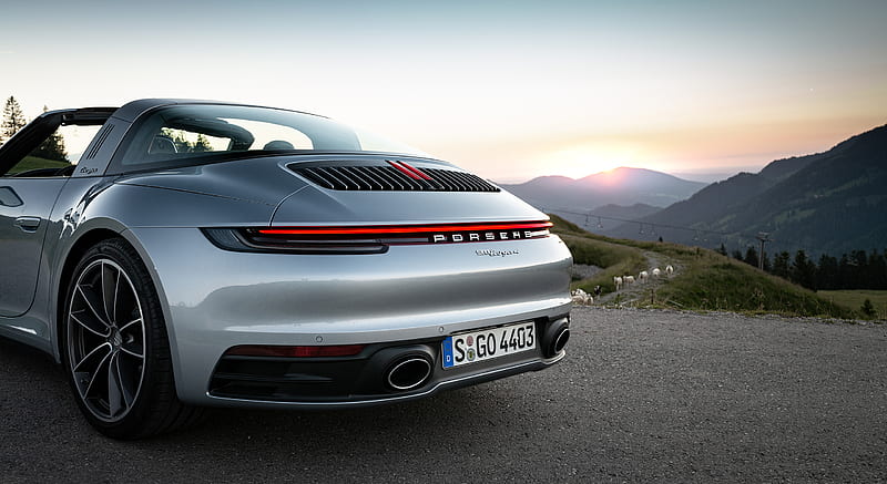 2021 Porsche 911 Targa 4 (Color: Dolomite Silver Metallic) - Tail Light , car, HD wallpaper