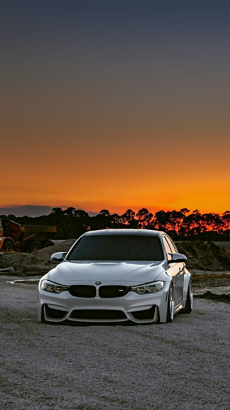 BMW M3, car, f80, low, m power, sedan, tuning, vehicle, white, HD phone wallpaper