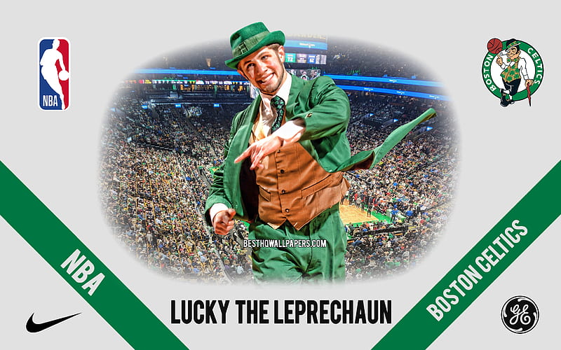 Lucky the Leprechaun, mascot, Boston Celtics, NBA, portrait, Boston Celtics mascot, USA, basketball, TD Garden, Boston Celtics logo, HD wallpaper