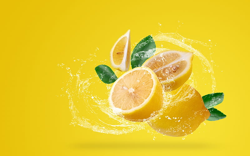 Lemon, fruit, yellow, water, splash, HD wallpaper | Peakpx
