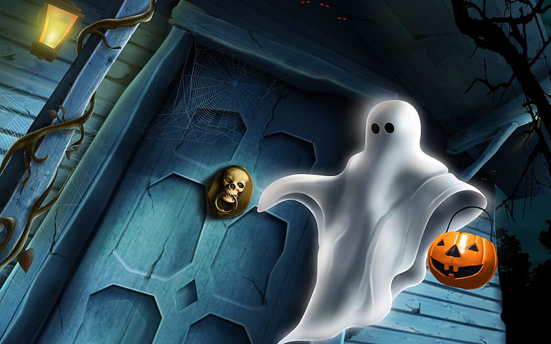 Ghost-Halloween Illustration Design, HD wallpaper