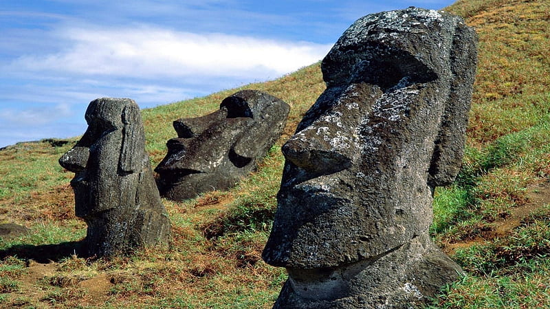 Easter Island, Landmarks, Islands, Idols, Architecture, Monuments, Ancient, HD wallpaper