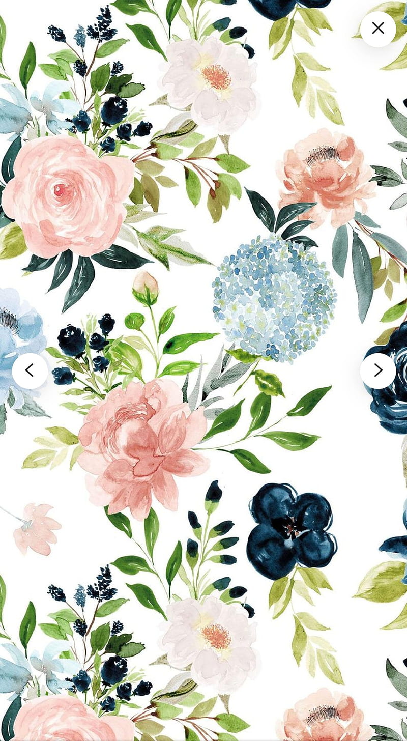 Premium Vector  Seamless pattern watercolor pink blue flowers background