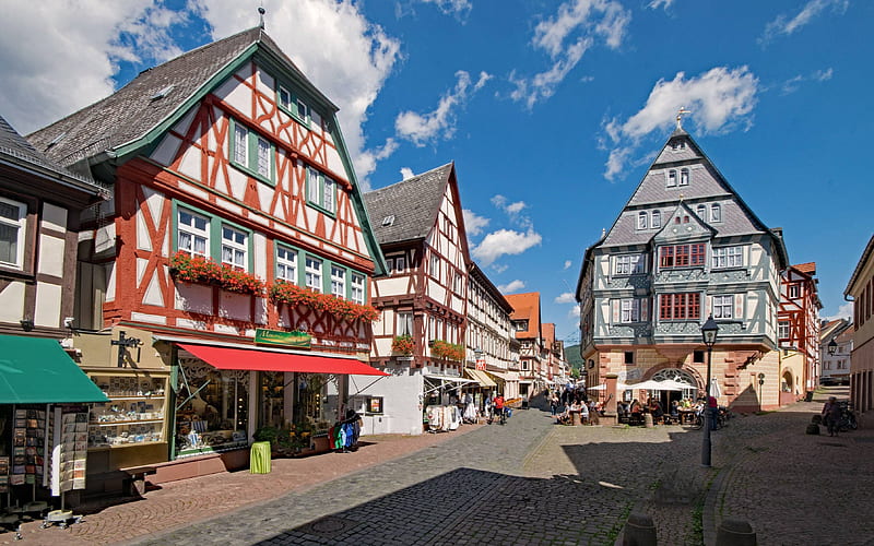 Miltenberg, Germany, Germany, houses, town, Bavaria, Miltenberg, street, HD wallpaper