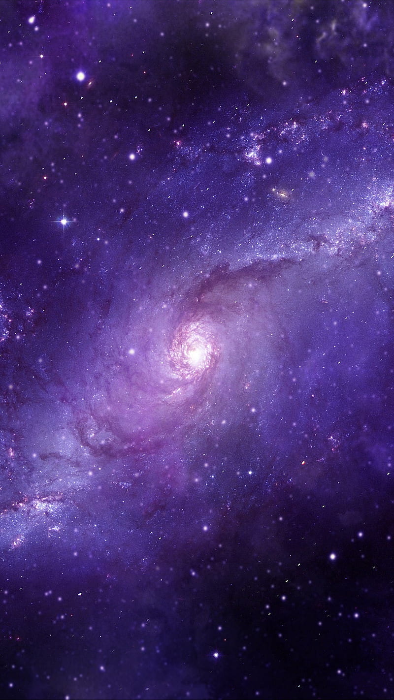 Purple Galaxy, night, sky, solar, space, stars, universe, HD phone wallpaper