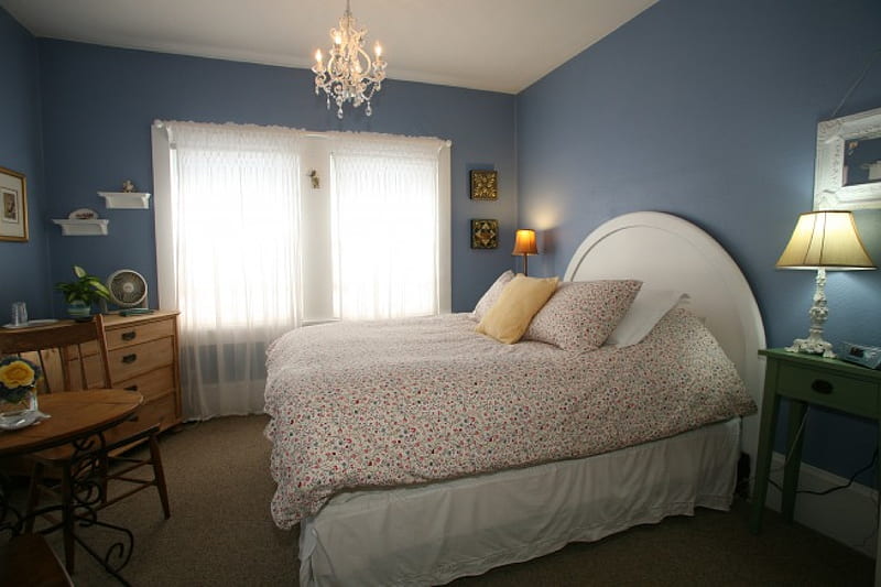 Romantic Bedroom, romantic, home, bonito, bedroom, decor, entertainment, large, love, siempre, white, blue, style, HD wallpaper