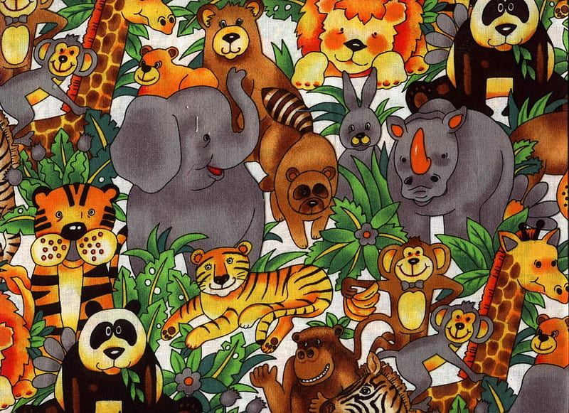 Zoo Animals, collage, animated, HD wallpaper | Peakpx