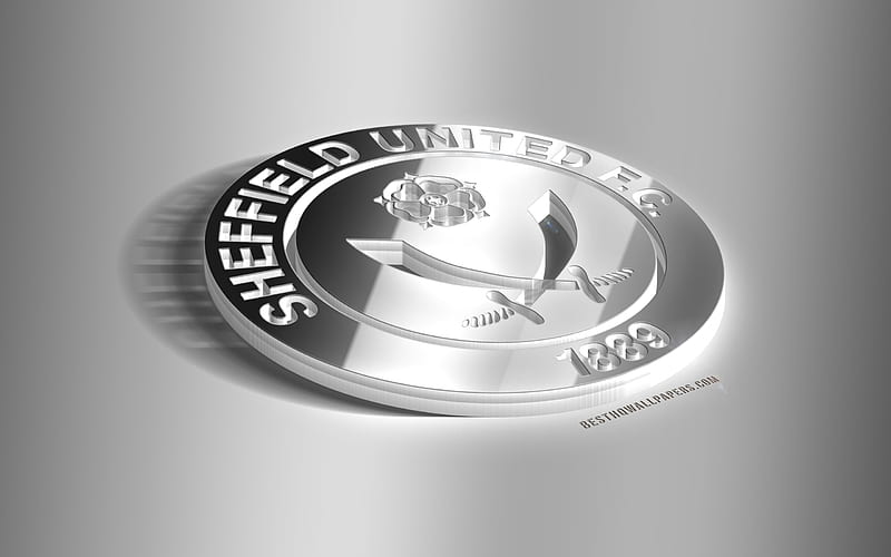 Sheffield United FC, 3D steel logo, English football club, 3D emblem, Sheffield, England, UK, Sheffield FC metal emblem, Championship, football, creative 3d art, HD wallpaper