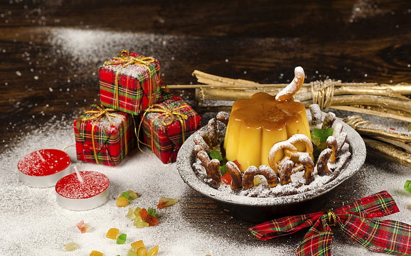 New Year, pudding, Christmas, cookies, HD wallpaper