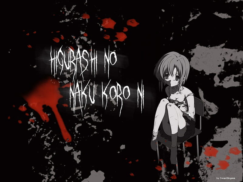 Higurashi No Naku Koro Ni, higurashi, bloody, anime, anime girl, HD wallpaper