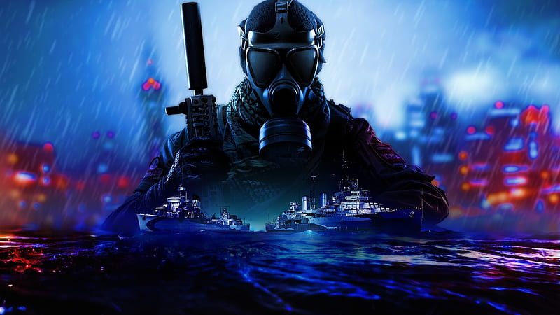 Download Immersive Experience in Rainy Battlefield Live Gaming Wallpaper