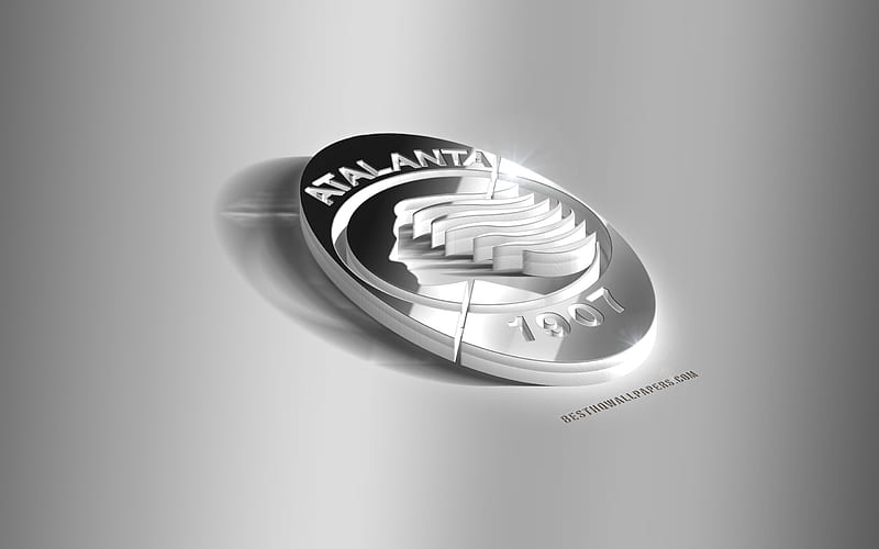 Atalanta BC, 3D steel logo, Italian football club, 3D emblem, Bergamo, Italy, Atalanta metal emblem, Serie A, football, creative 3d art, Atalanta FC, HD wallpaper