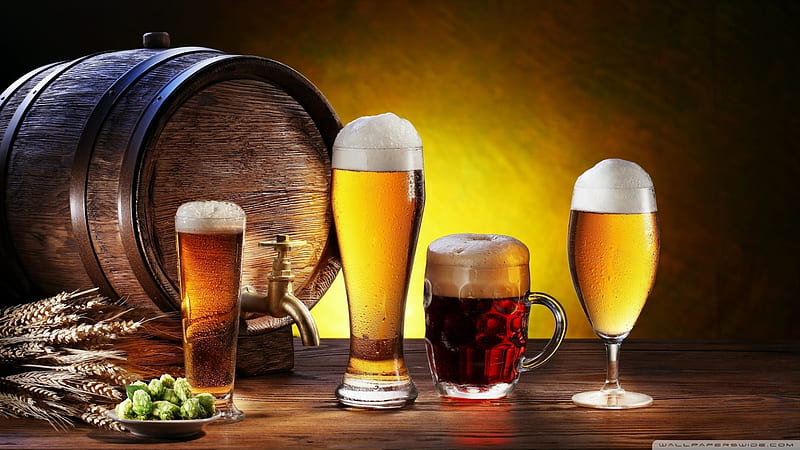 Beers , graphy, alcoholic drink, still life drink, beer, HD wallpaper