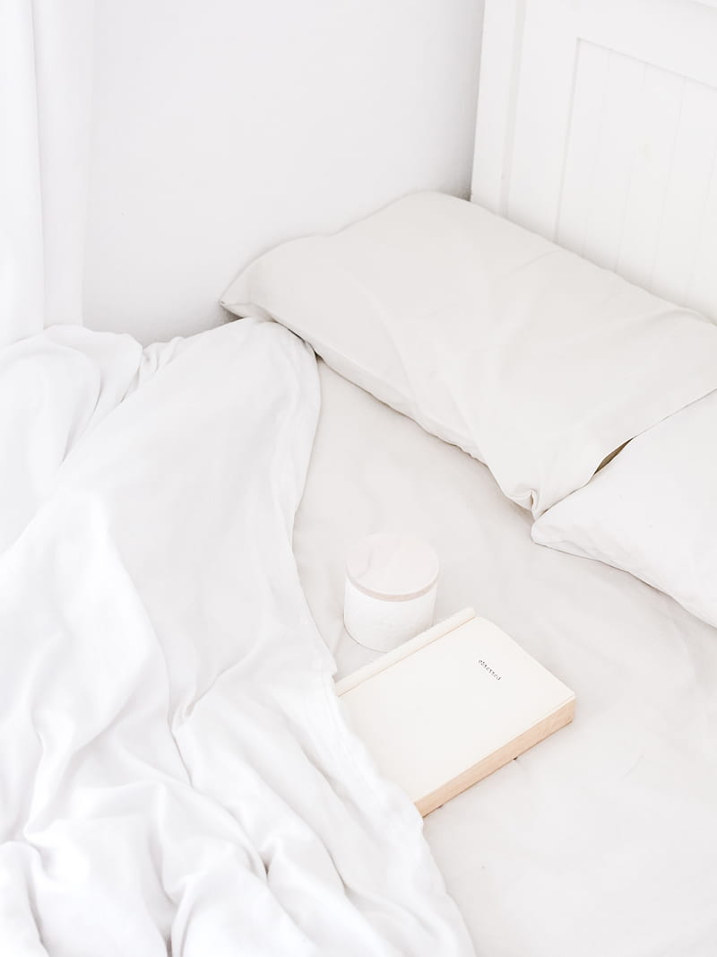 white portable speaker on bed, HD phone wallpaper