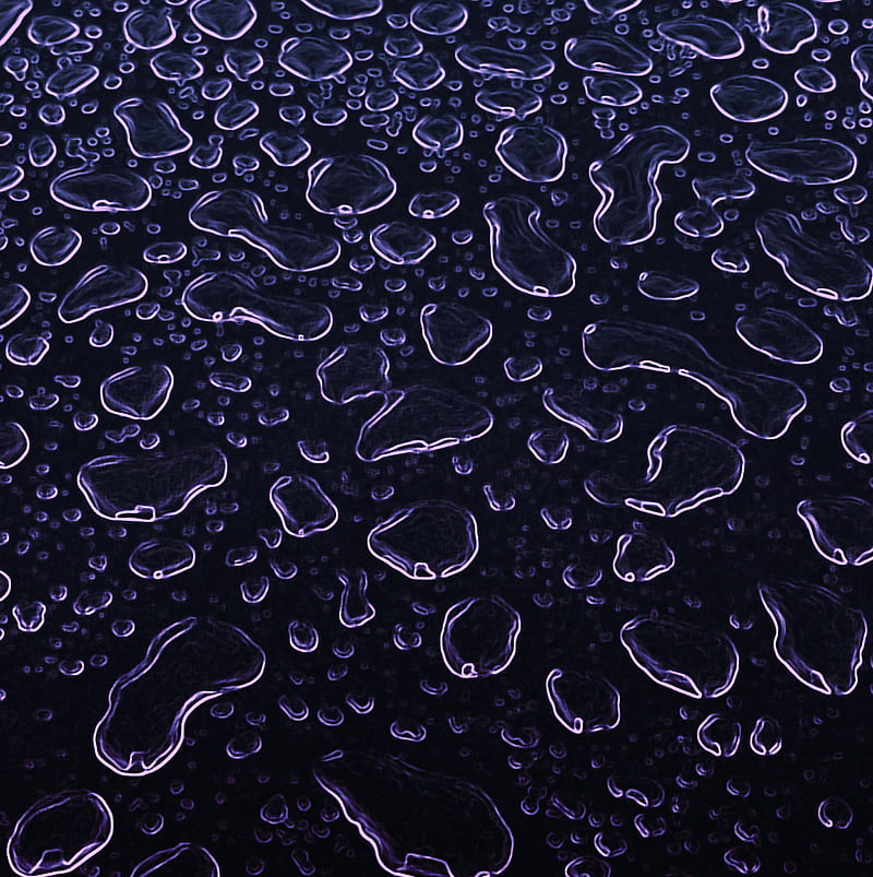 On da hood, black, dark, droplets, drops, neon pink, water, wet, HD phone wallpaper