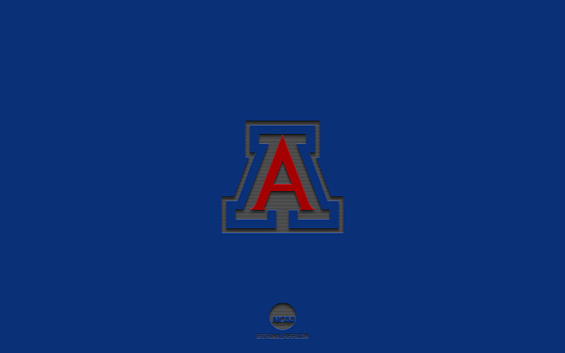 Arizona Wildcats, blue background, American football team, Arizona Wildcats emblem, NCAA, Arizona, USA, American football, Arizona Wildcats logo, HD wallpaper