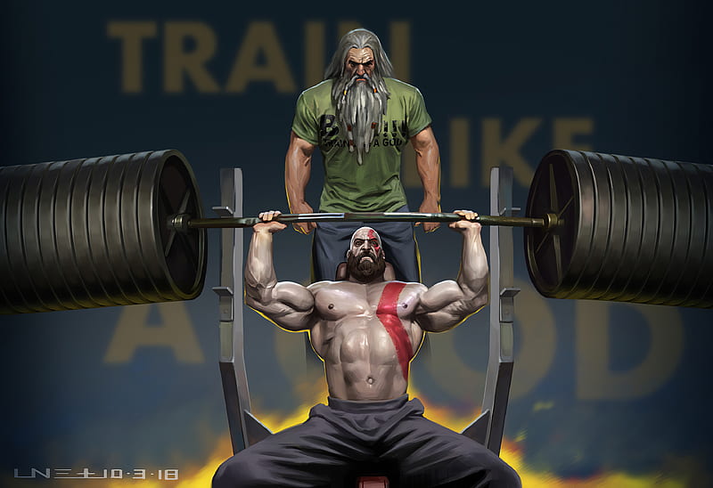 Kratos Training With Father , kratos, god-of-war, games, artstation, HD wallpaper
