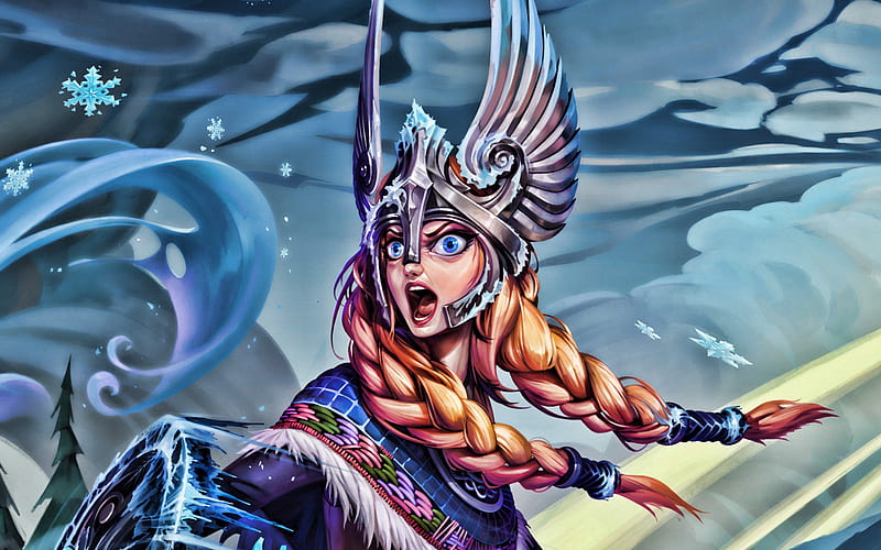 Crystal Maiden, artwork, warrior, Dota 2, 2018 games, Dota2, HD wallpaper