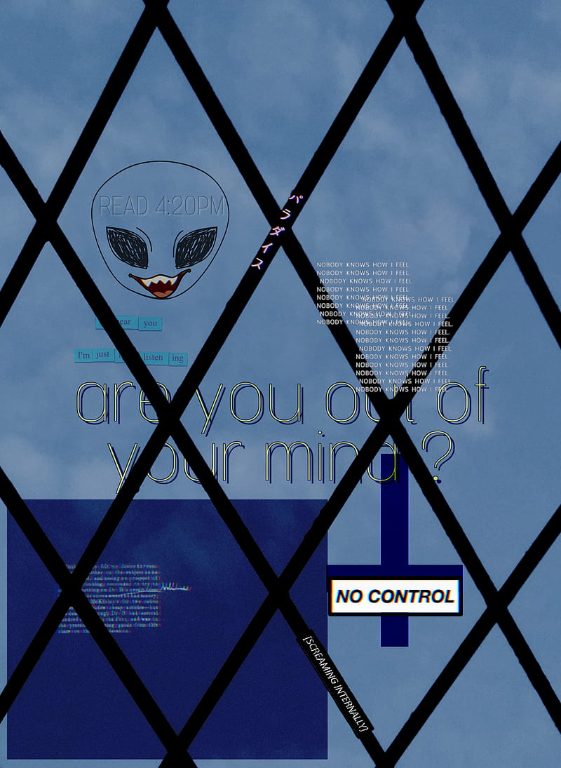 Mind Cage, alien, desenho, lo fi, lofi, sad, HD phone wallpaper