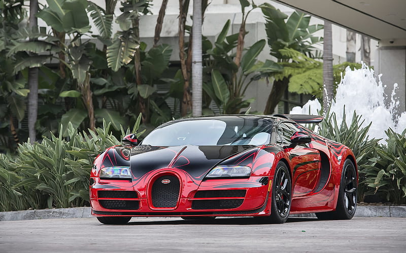Bugatti Veyron, tuning, hypercars, supercars, red Veyron, Bugatti, HD wallpaper