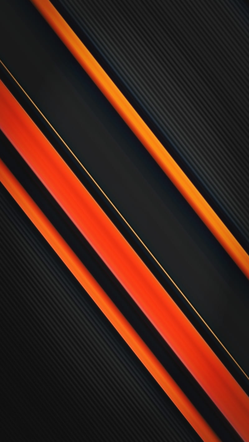 Material design 699, amoled, android, black, lines, material design, modern, orange, stripes, HD phone wallpaper