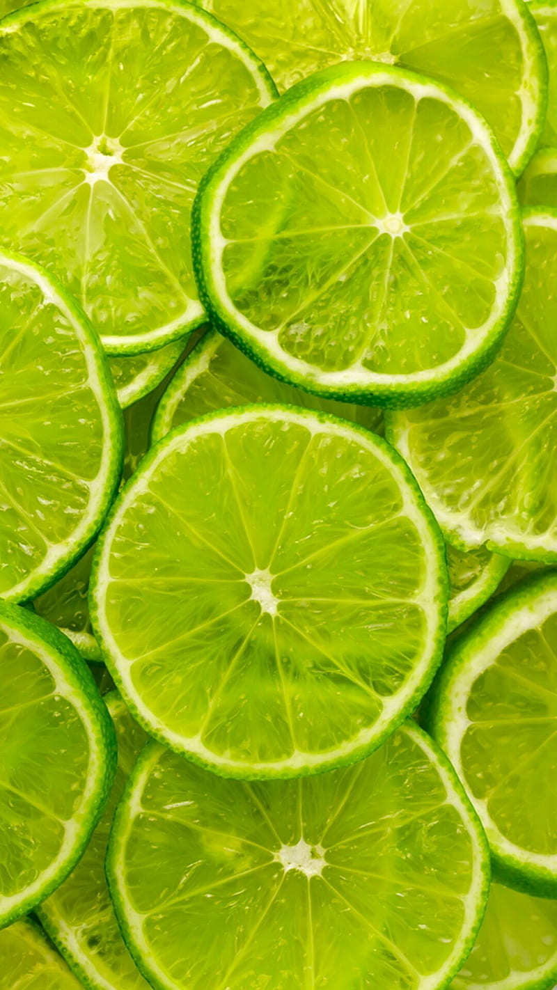 Lime Slices close up, fresh, fruit, green lemon, HD phone wallpaper