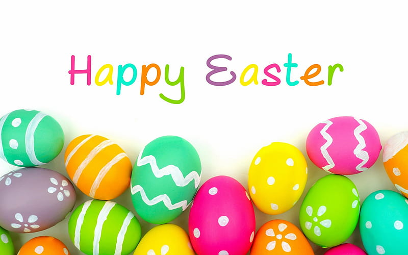Happy Easter, Easter eggs, colorful eggs, HD wallpaper