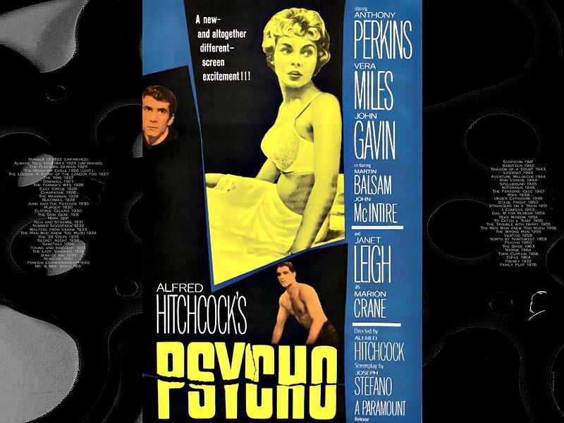 Psycho01, alfred hitchcock, posters, Psycho, classic movies, HD wallpaper