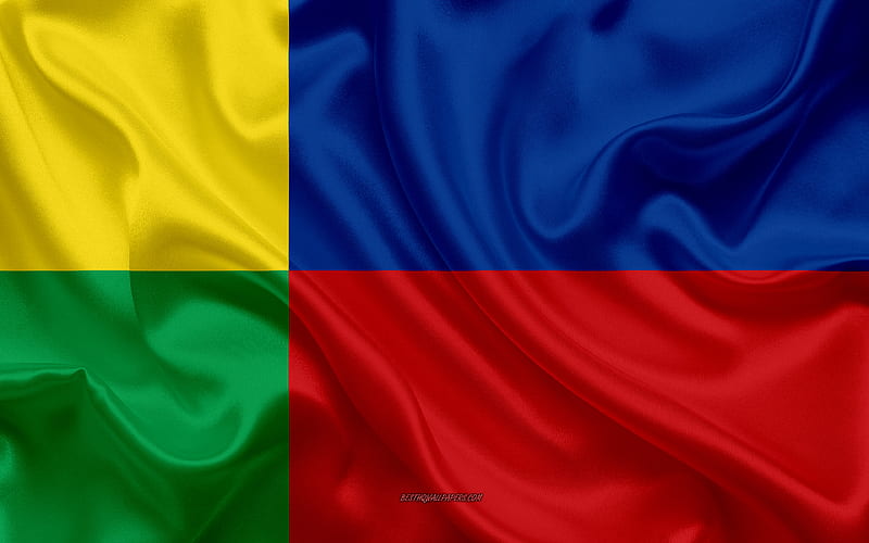 Flag of Zilina Region silk flag, Slovak region, silk texture, Zilina Region flag, Slovakia, Europe, Zilina Region, HD wallpaper
