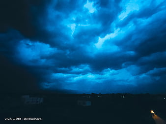 Blue Cloudy Sky, cloud, nature, night, dark, clouds, HD wallpaper | Peakpx